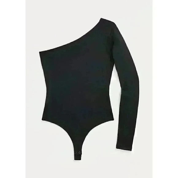 NEW! Polo Ralph Lauren Women's L Jersey One-Shoulder Bodysuit In Gray NWT $198 - Picture 1 of 1